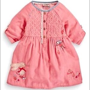 Next little girls dress pink peasant style